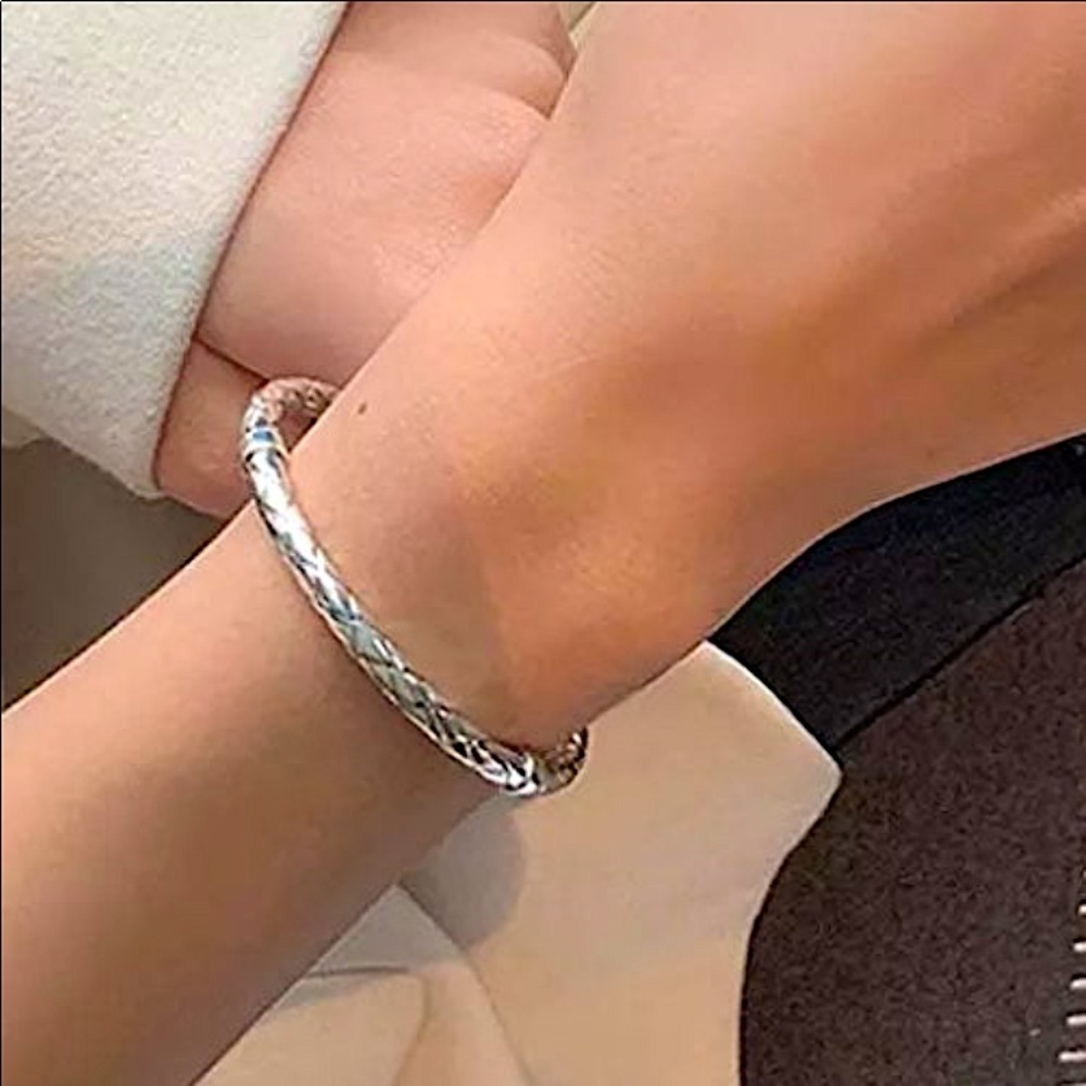 925 Screw Thread Pattern Bracelet - image 3